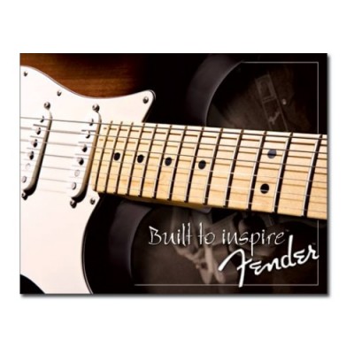 Enseigne Fender en métal  / Built To Inspire
